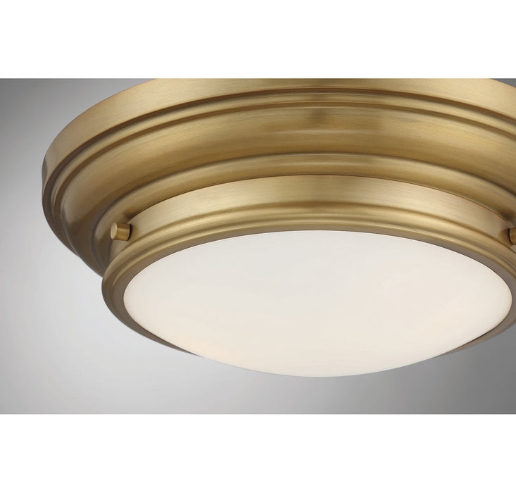 Meridian - M60063NB - Two Light Flush Mount - Natural Brass