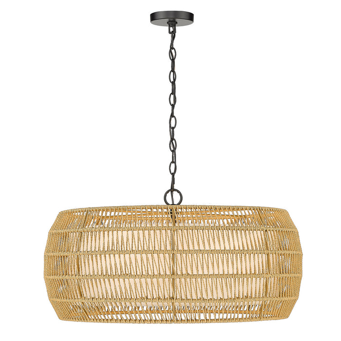 Golden - 6805-6 BLK-NR - Six Light Chandelier - Matte Black