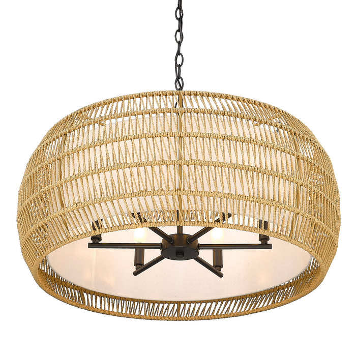 Golden - 6805-6 BLK-NR - Six Light Chandelier - Matte Black