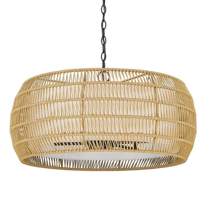 Golden - 6805-6 BLK-NR - Six Light Chandelier - Matte Black